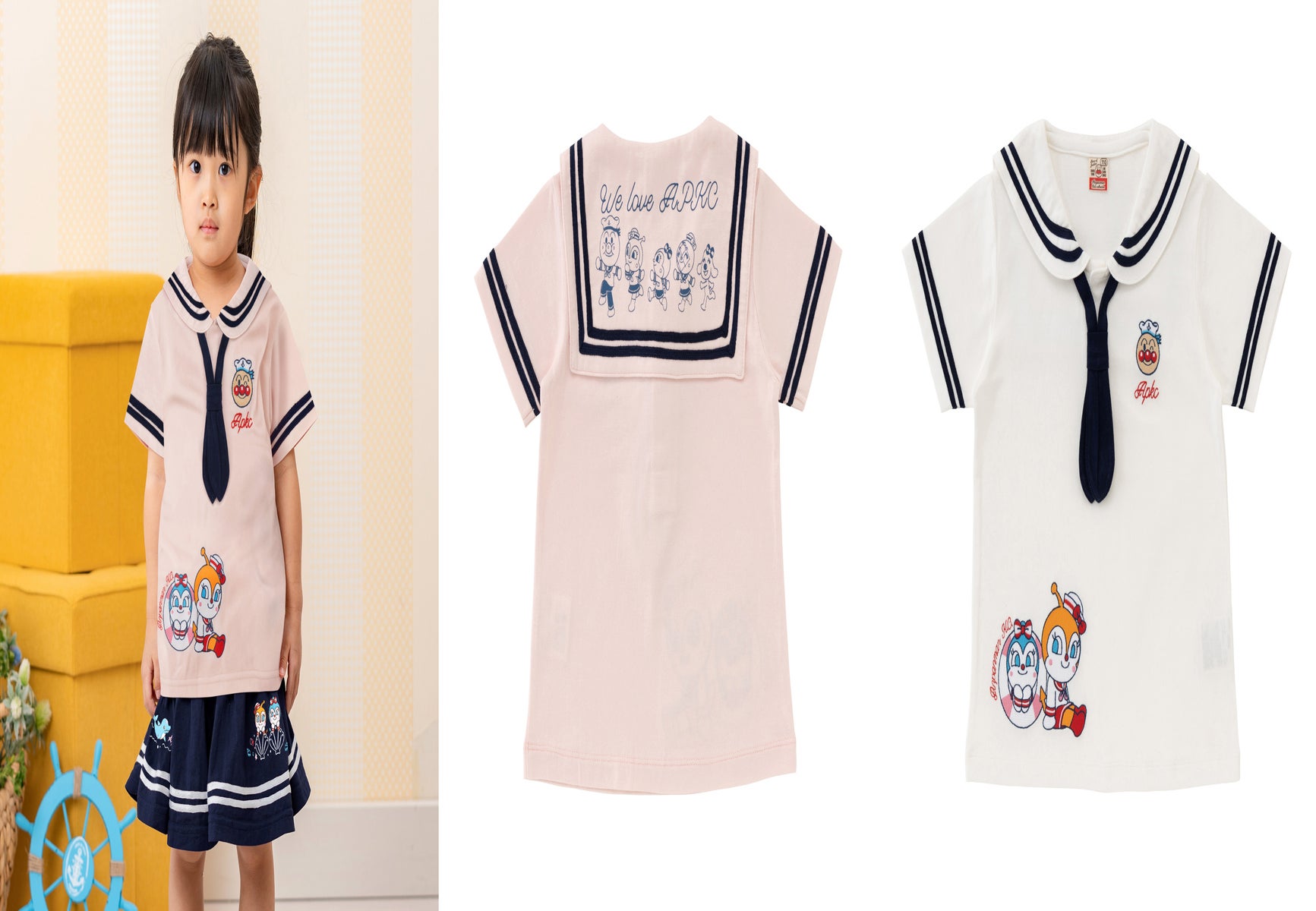 アンパンマンの子ども服ブランドに ダンガリー生地を使用したセーラーtシャツやワンピースなど 夏服が新登場 株式会社バンダイ ファッションブランド事業部のプレスリリース